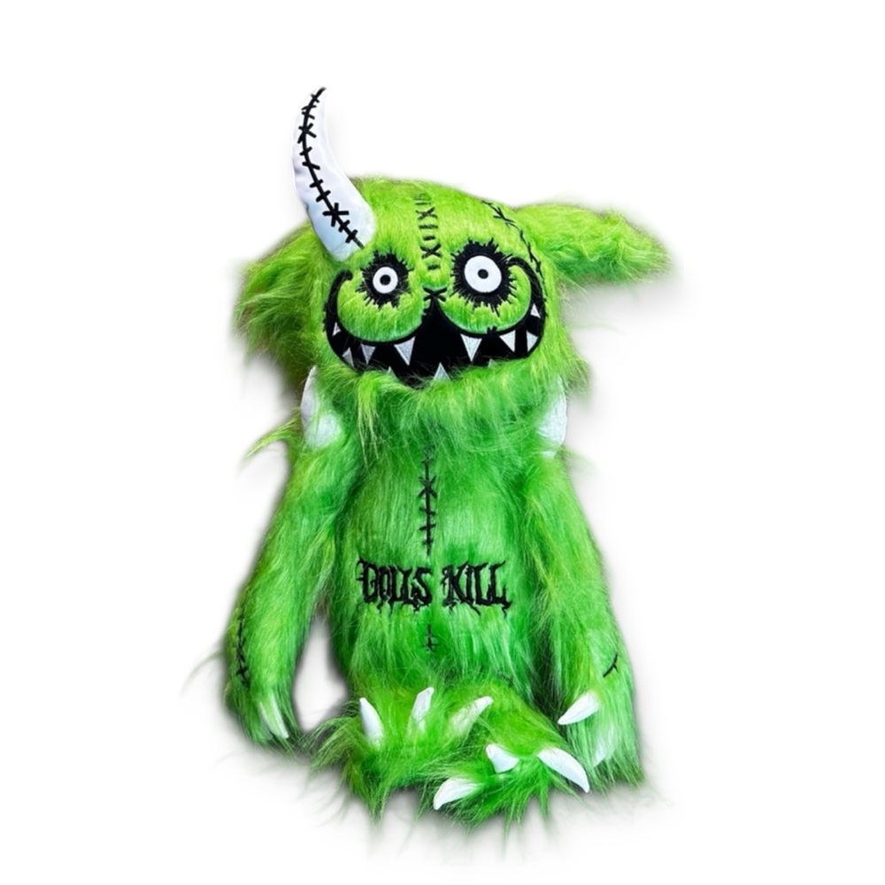Dolls Kill Vibrant Green Monster Gremlin Plush Animal